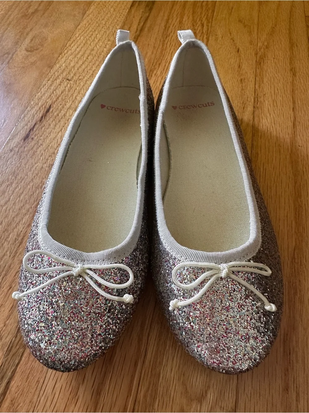 Crewcuts Girls' Multicolor Glitter Ballet Flats with Cream Trim